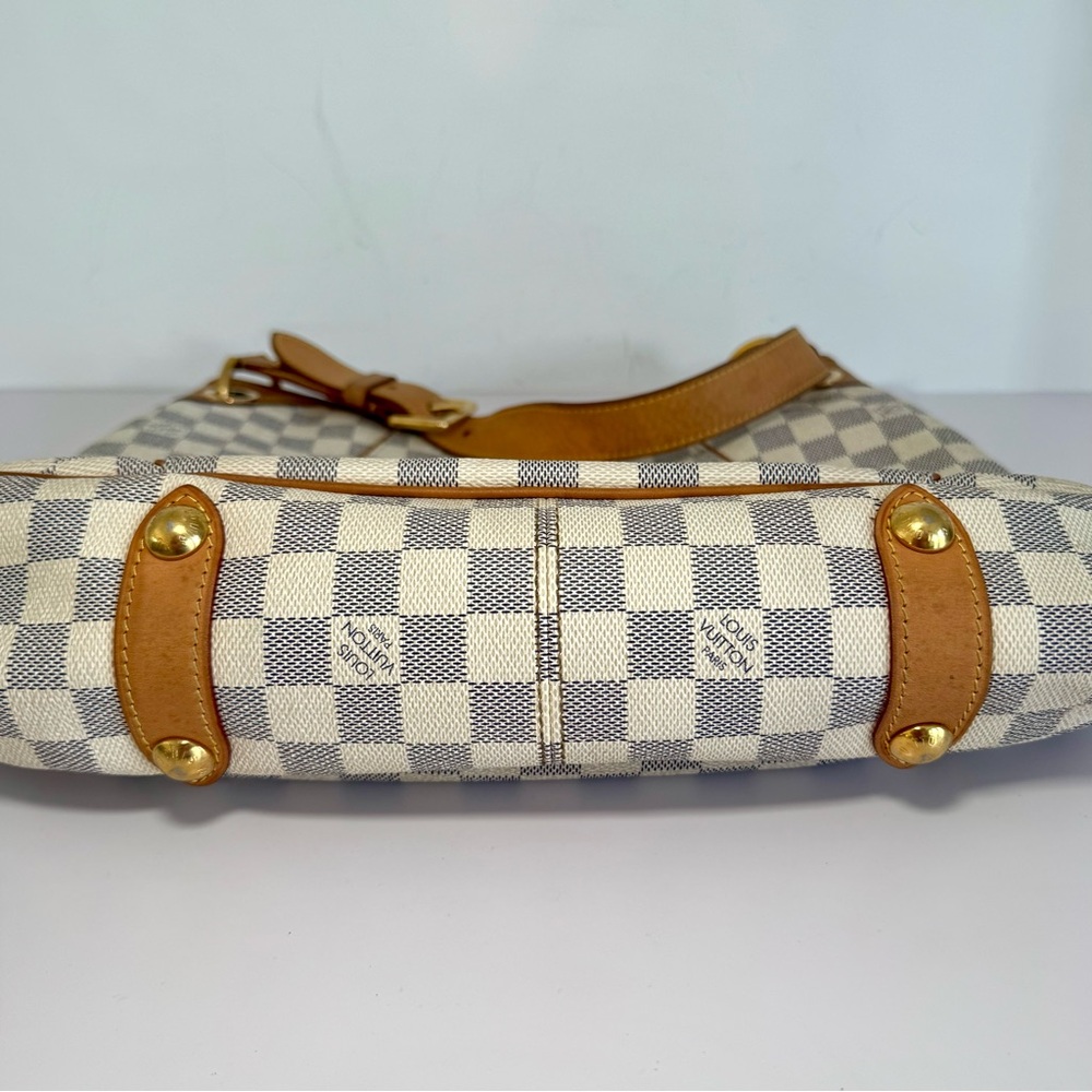 Louis Vuitton Galliera PM Shoulder Bag In Damier Azur Logo Print W Gold Hardware - Picture 8 of 16